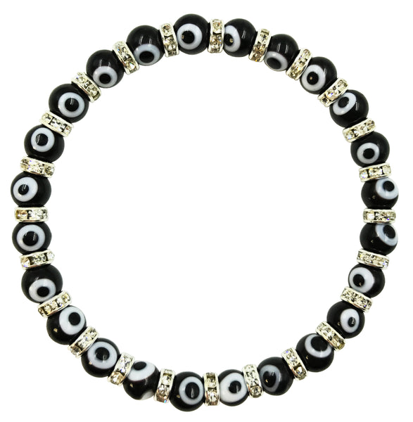 6mm Bead Classic Evil Eye  Bracelet  #2281-2285