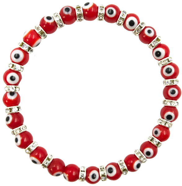 6mm Bead Classic Evil Eye  Bracelet  #2281-2285