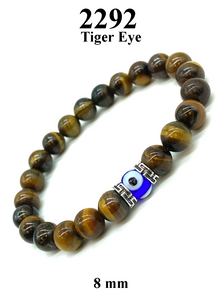 Tiger Eye Evil Eye Bracelet  #2292