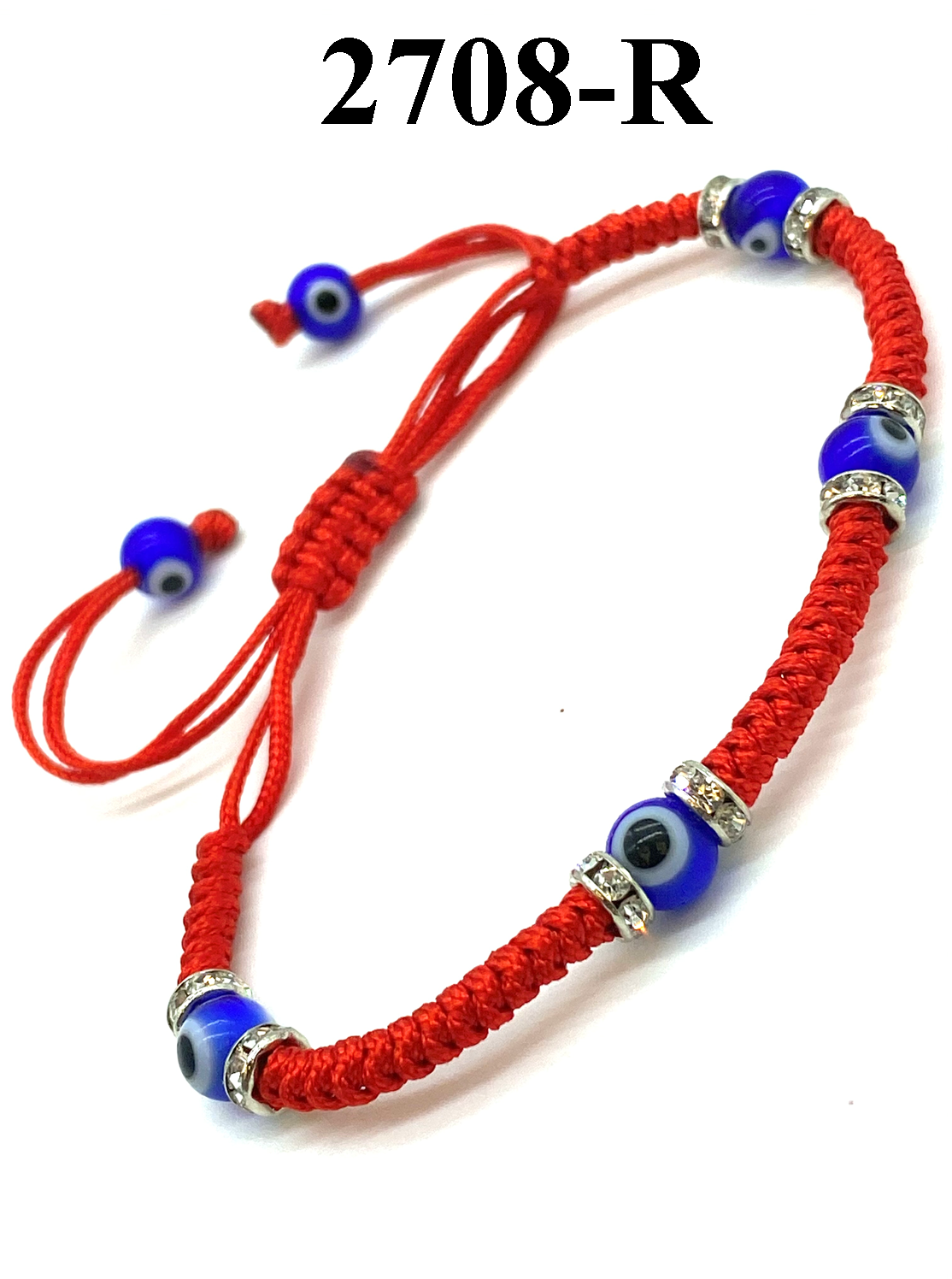 6mm Small  Evil Eye Macrame Bracelet#2708