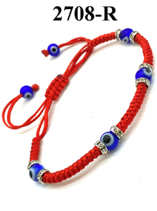 6mm Small  Evil Eye Macrame Bracelet#2708