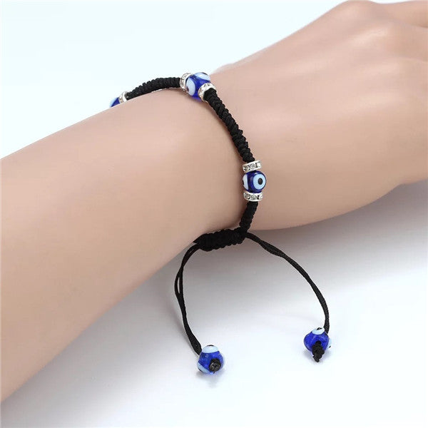 6mm Small  Evil Eye Macrame Bracelet#2708