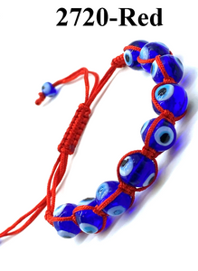 Blue Glass Evil Eye Rope Bracelet #2720