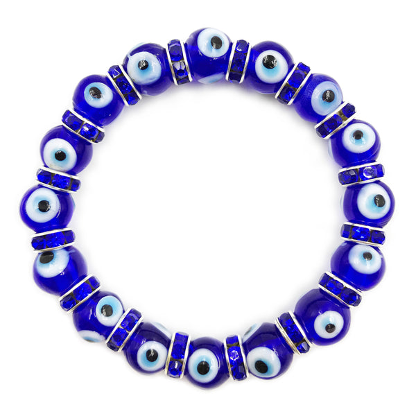 10mm Glass Evil Eye bracelet #2722-2725