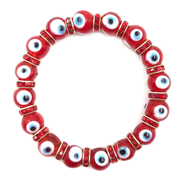 10mm Glass Evil Eye bracelet #2722-2725