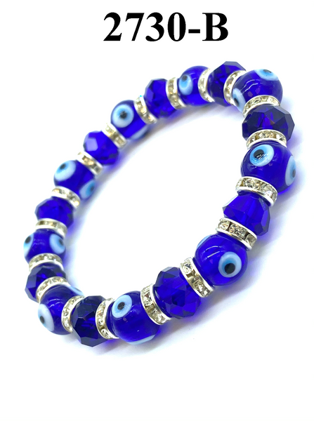 Glass Crystal Evil Eye bracelet #2730