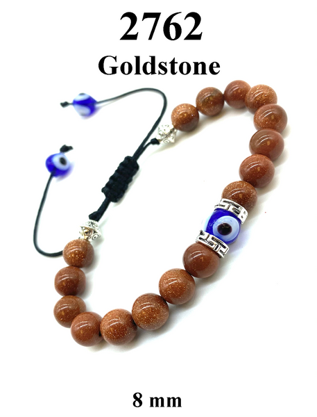 Evil Eye Goldstone Adjustable LuckyEye Bracelet #2762