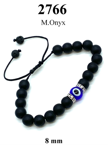 Evil Eye Onyx Adjustable LuckyEye Bracelet #2766