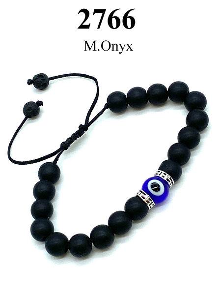 Evil Eye Onyx Adjustable LuckyEye Bracelet #2766