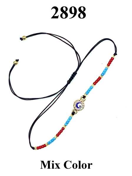 Evil Eye Small Beaded with crystal eye Bracelet #2898