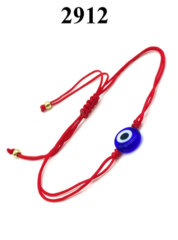 LuckyEye Round Bead on Red Rope Bracelet #2912