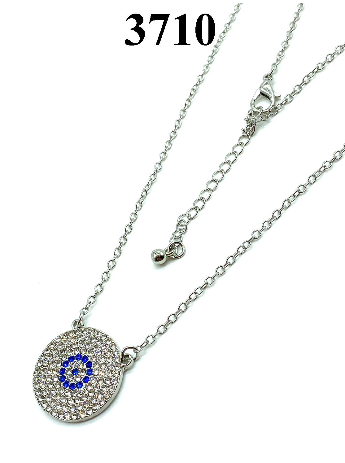 Crystal Medallion  Evil Eye Necklace #3710