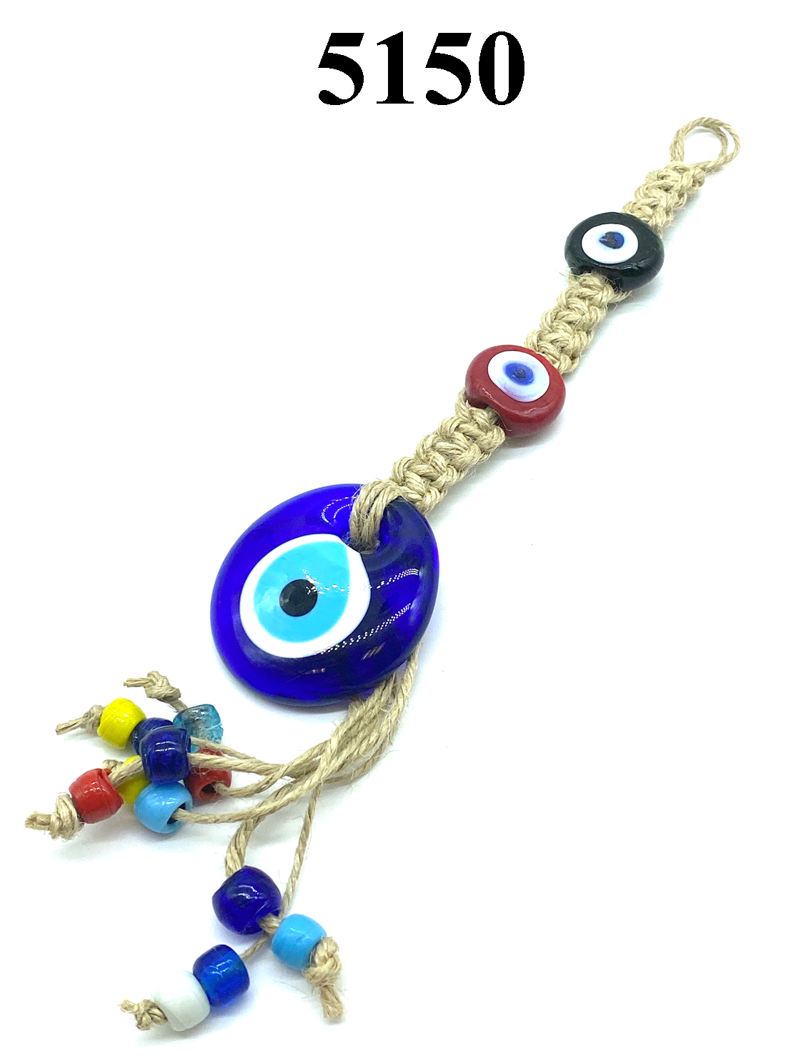 Evil Eye glass macrame home accessory #5150