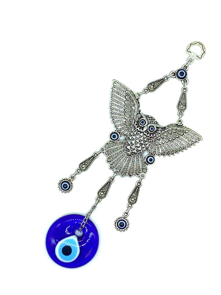 LuckyEye Owl with Glass Evil Eye Wall Decor #5157