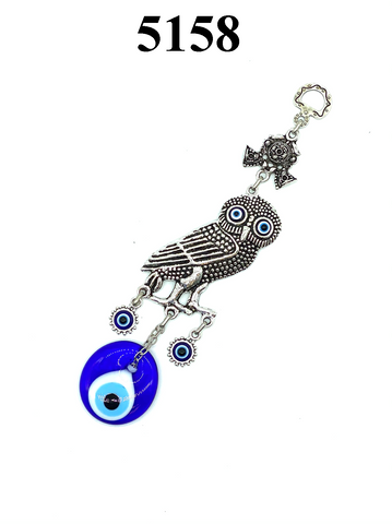 LuckyEye Owl with Glass Evil Eye Wall Decor #5158