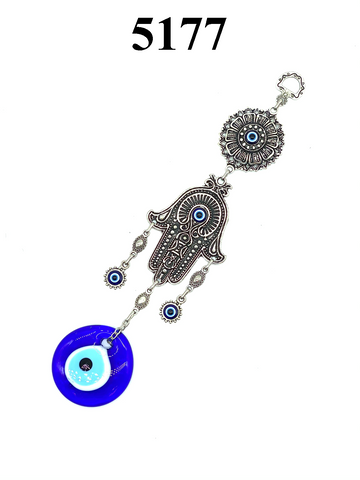 Flower with Hamsa and Glass Evil Eye Wall Decor #5177