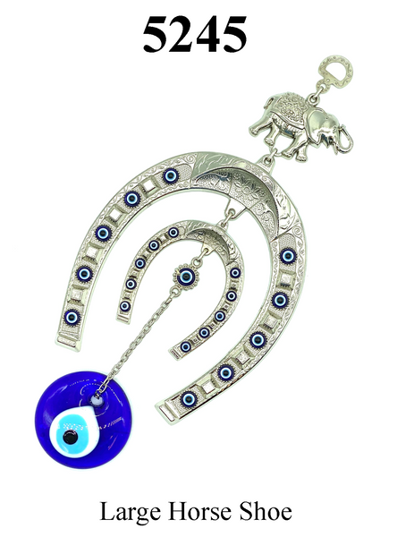Evil Eye Large & Small Horseshoe & Glass Evil Eye Wall Decor #5245