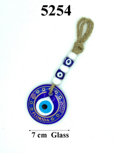 Evil Eye Florida Gold glass wall decor #5254