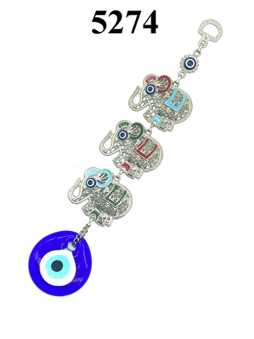 Evil Eye Home Decor with 3 Elephant Wall Hanging #5274