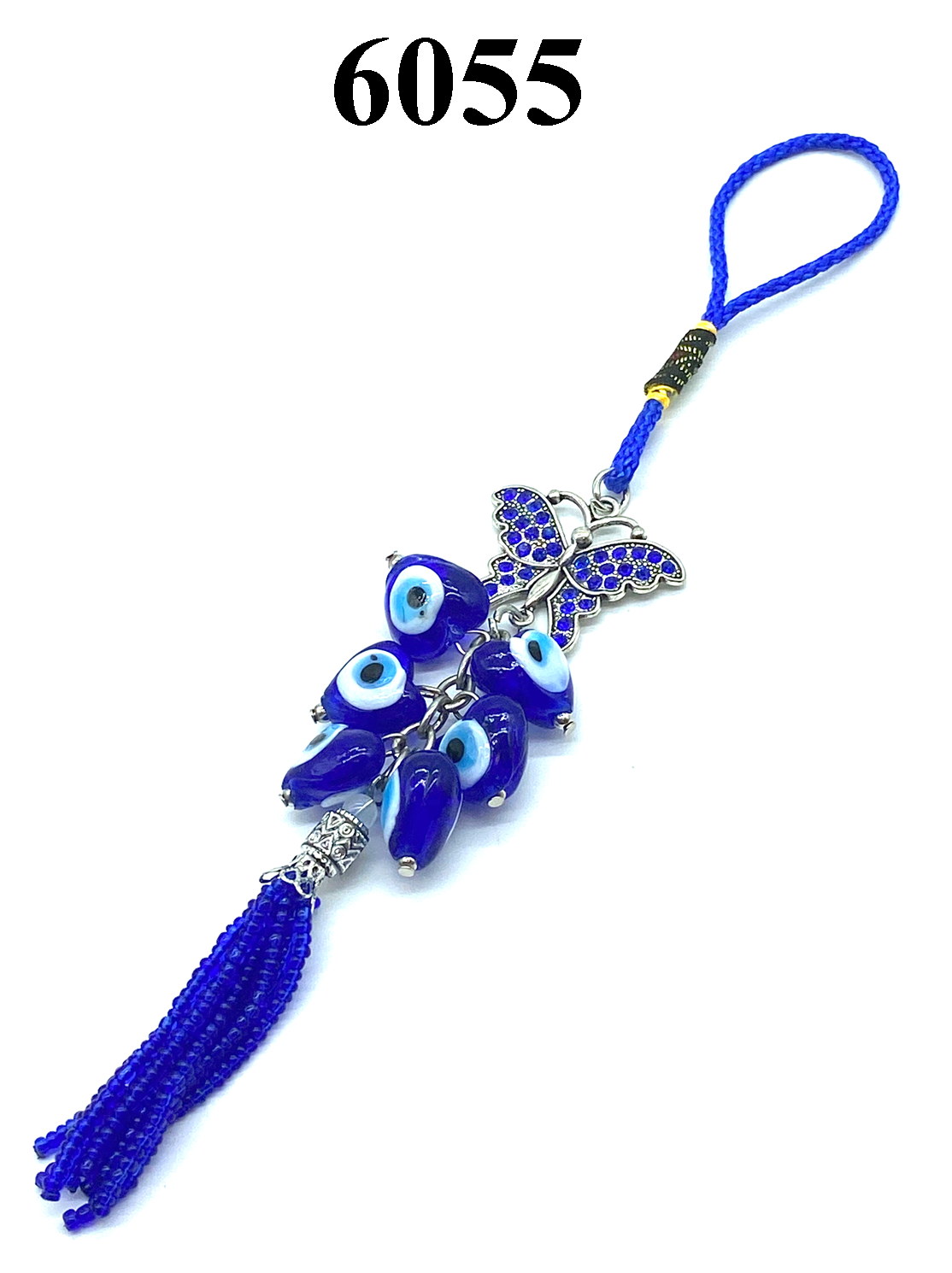 Evil Eye & Crystal Butterfly Car Hanging Accessory #6055