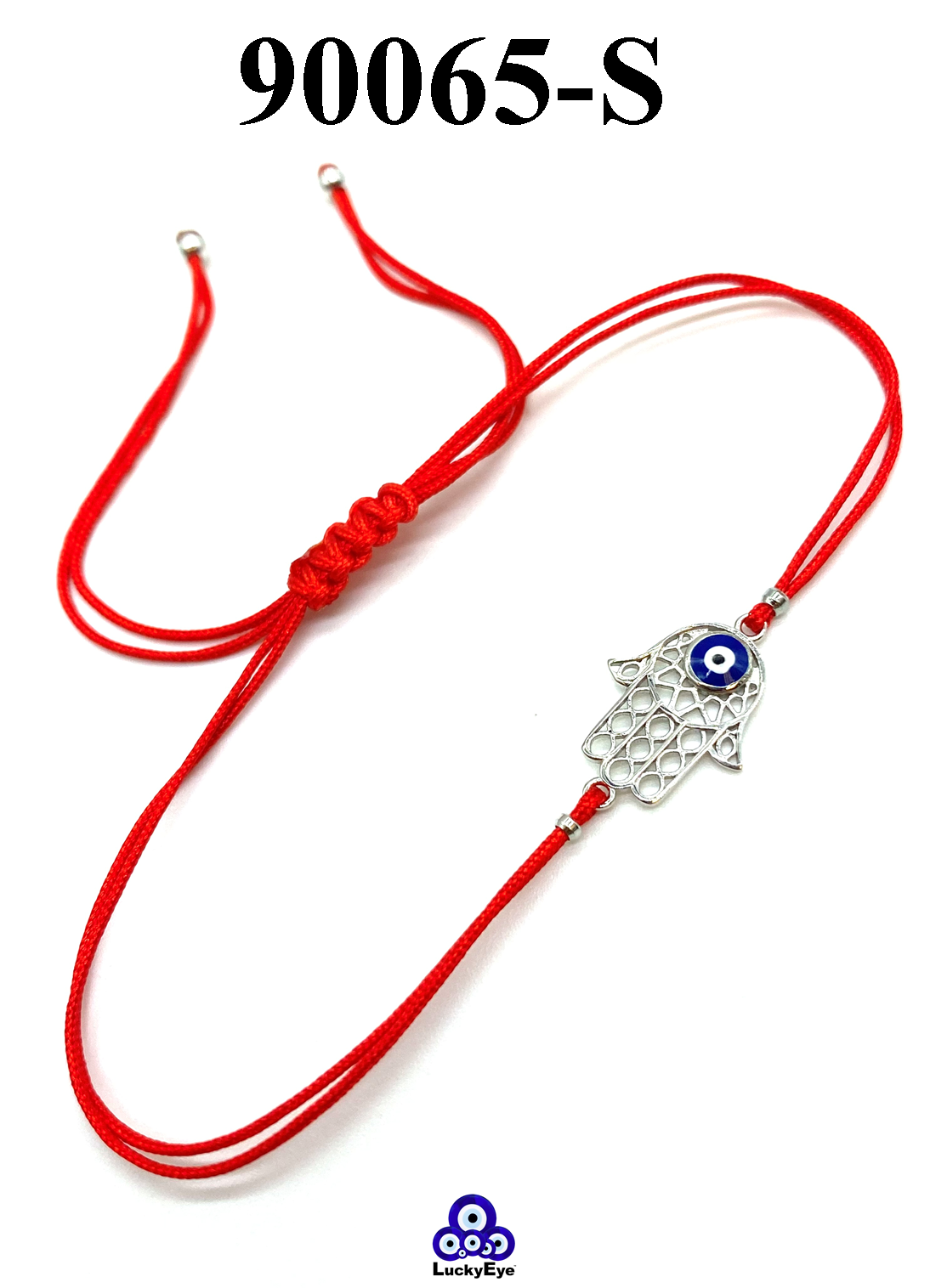 925 Sterling Silver  Red String Hamsa Bracelet #90065