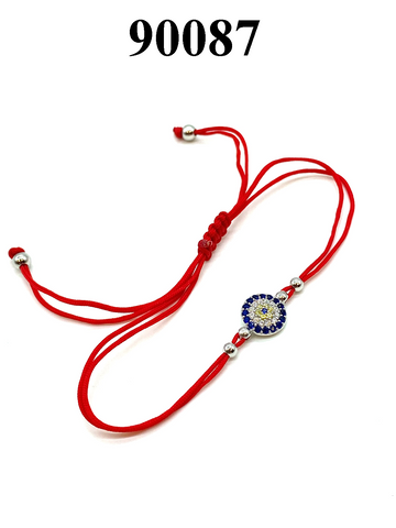 925 Sterling Silver Red String Bracelet #90087