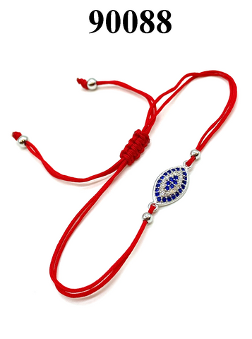 925 Sterling Silver Red String Bracelet #90088