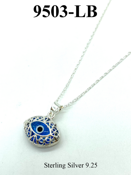 925 Evil Eye Sterling Silver Necklace #9503