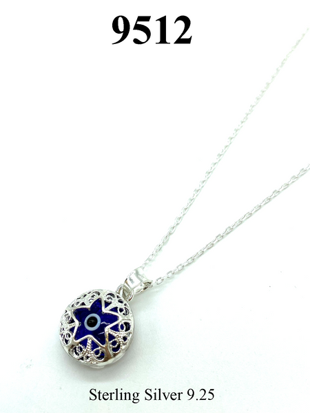 925 Evil Eye Sterling Silver Necklace #9512