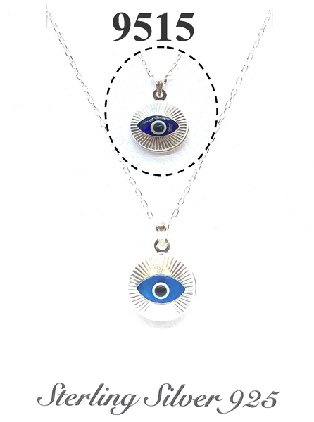 925 Evil Eye Sterling Silver Necklace #9515