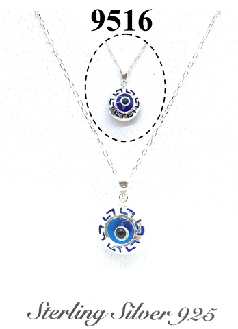 925 Evil Eye Sterling Silver Necklace #9516