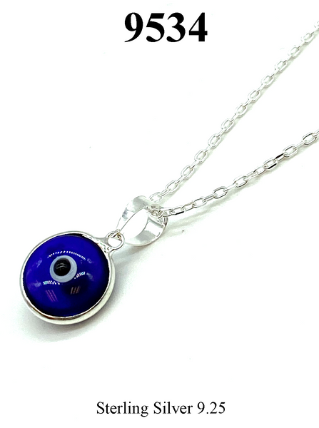 925 Evil Eye Sterling Silver Necklace #9534