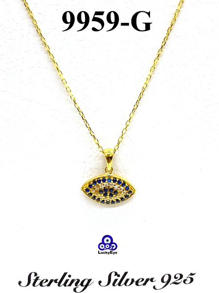 925 Evil Eye Sterling Silver  Necklace #9959