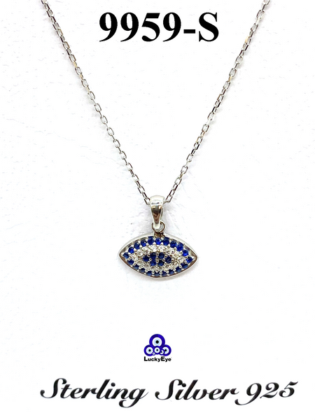 925 Evil Eye Sterling Silver  Necklace #9959