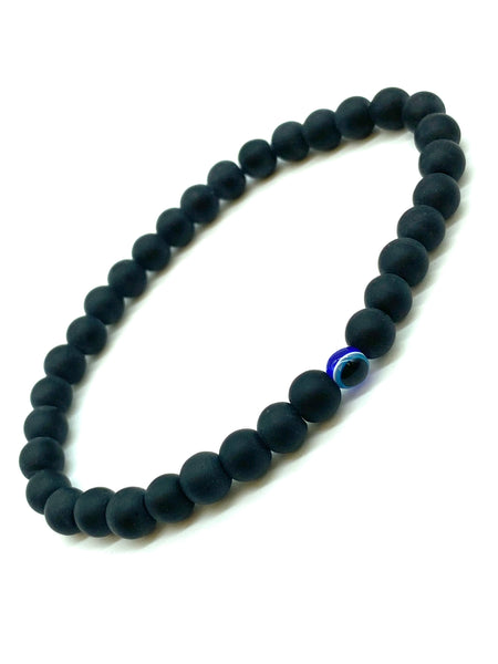 Black Bead 6 mm Evil Eye Bracelet #2287