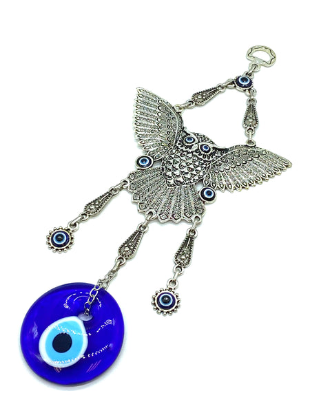 LuckyEye Owl with Glass Evil Eye Wall Decor #5157