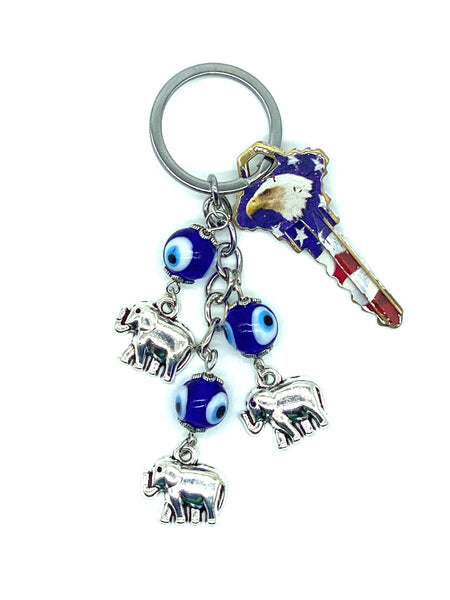 Evil Eye Elephant Key Chain  #1293