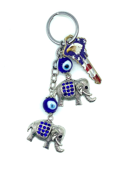 Evil Eye Elephant Key Chain  #1294