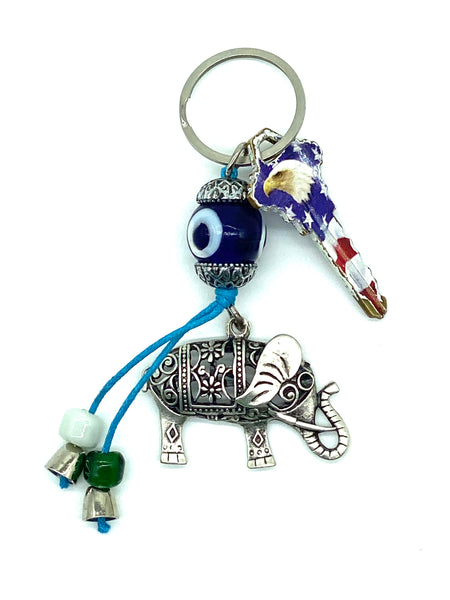 Evil Eye Elephant Key Chain  #1295