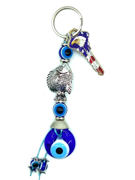 Evil Eye Fish & Glass Eye Keychain #1307