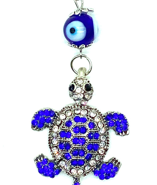 Evil Eye glass with Turtle Key Chain   #1322