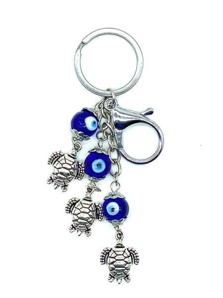 Evil Eye Glass with turtle key chain #1323