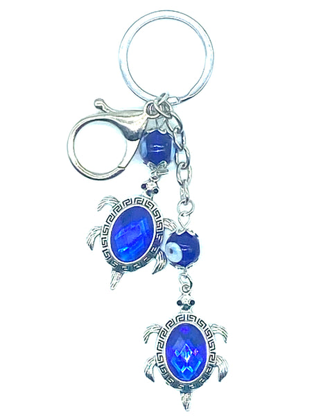 Evil Eye glass with Turtle Key Chain #1326