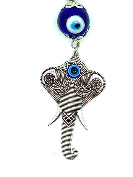 Evil Eye glass eye and elephant head a keychain # 1317