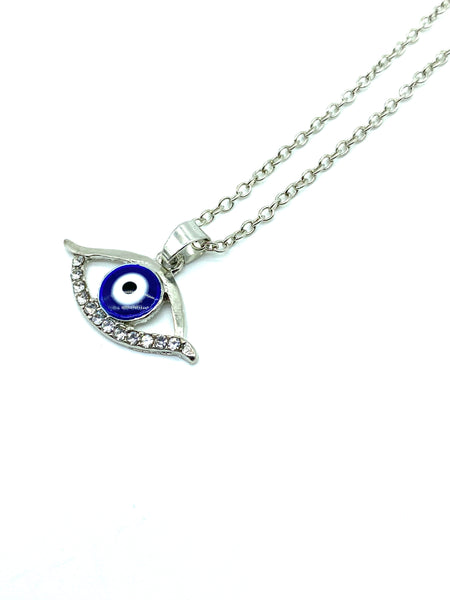 Silver Evil Eye Pendant & Necklace  #3714