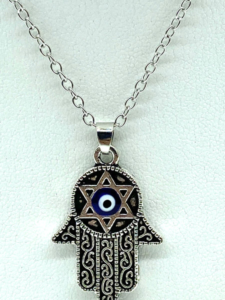 Star of David Hamsa Evil Eye Necklace #3028