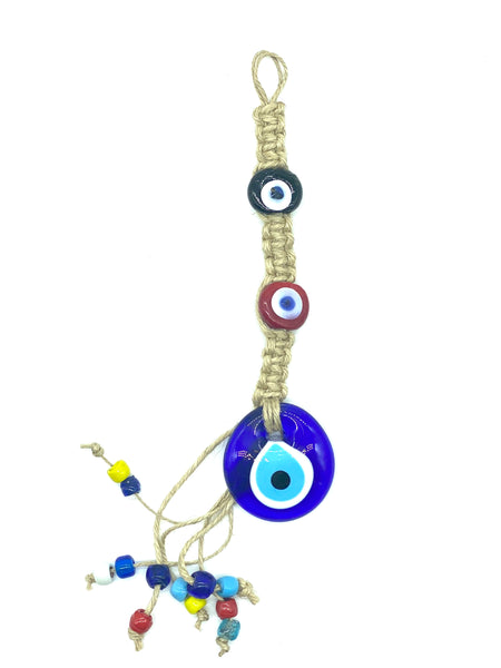 Evil Eye glass macrame home accessory #5150