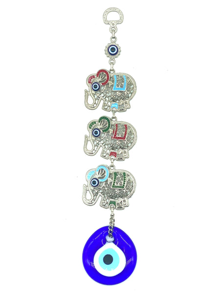 Evil Eye Home Decor with 3 Elephant Wall Hanging #5274