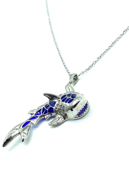 925  Sterling Silver Shark Necklace & Pendant #9678