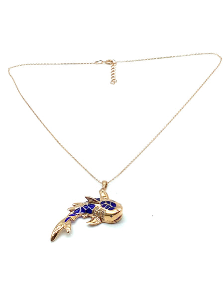 925  Sterling Silver Shark Necklace & Pendant #9678